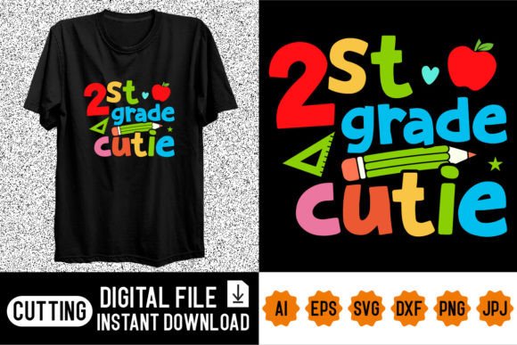 2st Grade Cutie Shirt Design: A Versatile Digital Asset for Creative Projects