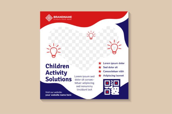 Children Activity Square Banner: A Versatile Design for Social Media Promotion