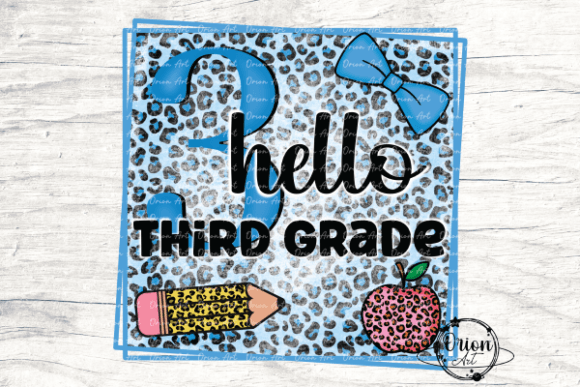 Hello Third Grade Blue Leopard PNG: A Versatile Design Asset for Creative and Educational Workflows