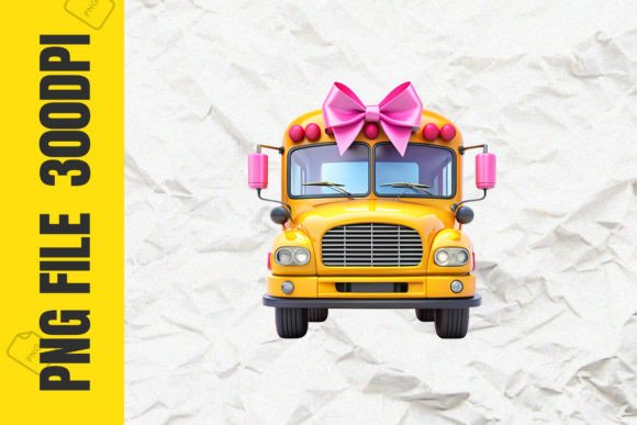 School Bus Coquette Back to School Clipart