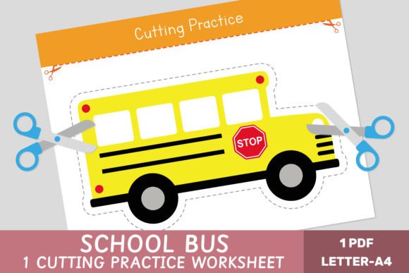 School Bus Cutting Practice Worksheet: A Fun Way to Build Fine Motor Skills